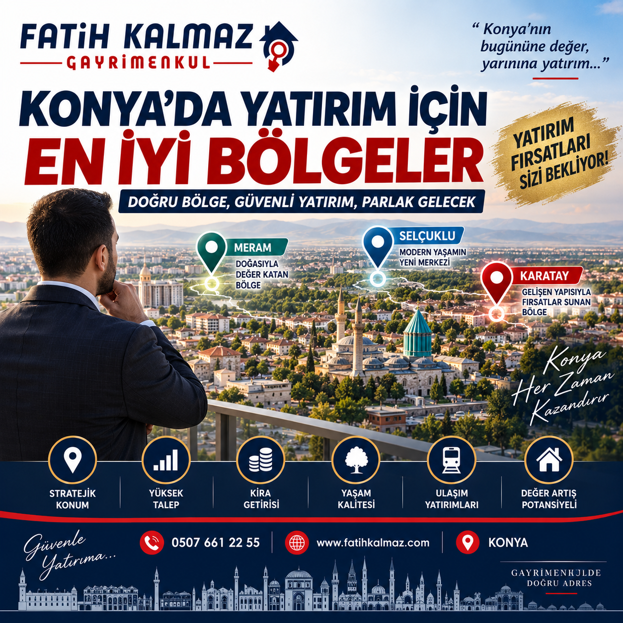 Konya’da Yatırım İçin En İyi Bölgeler: Selçuklu, Meram ve Karatay’da Öne Çıkan Yerler