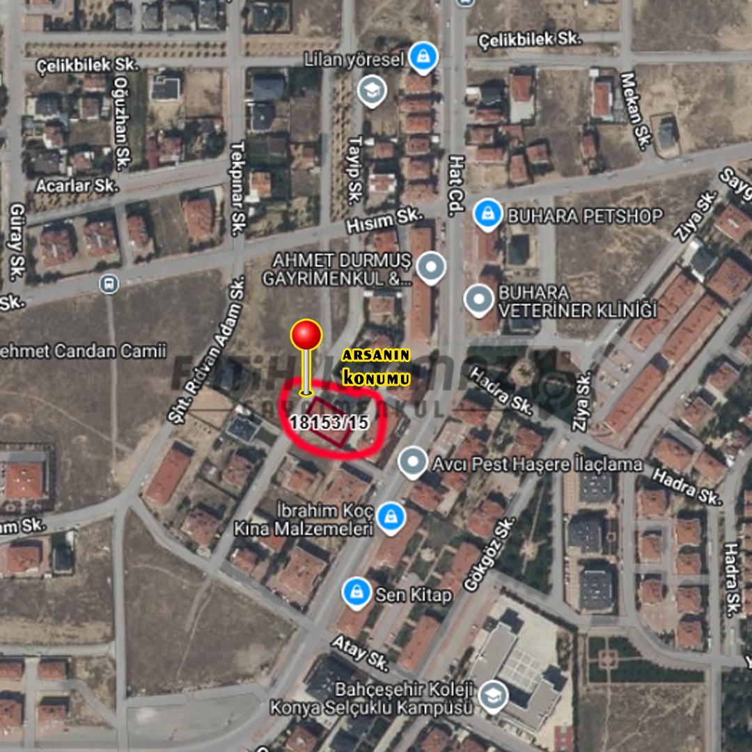 Selçuklu Buhara'da Satılık Arsa - Müstakil - 703 M2 | 2 Kat İmarlı | Villa Arsası