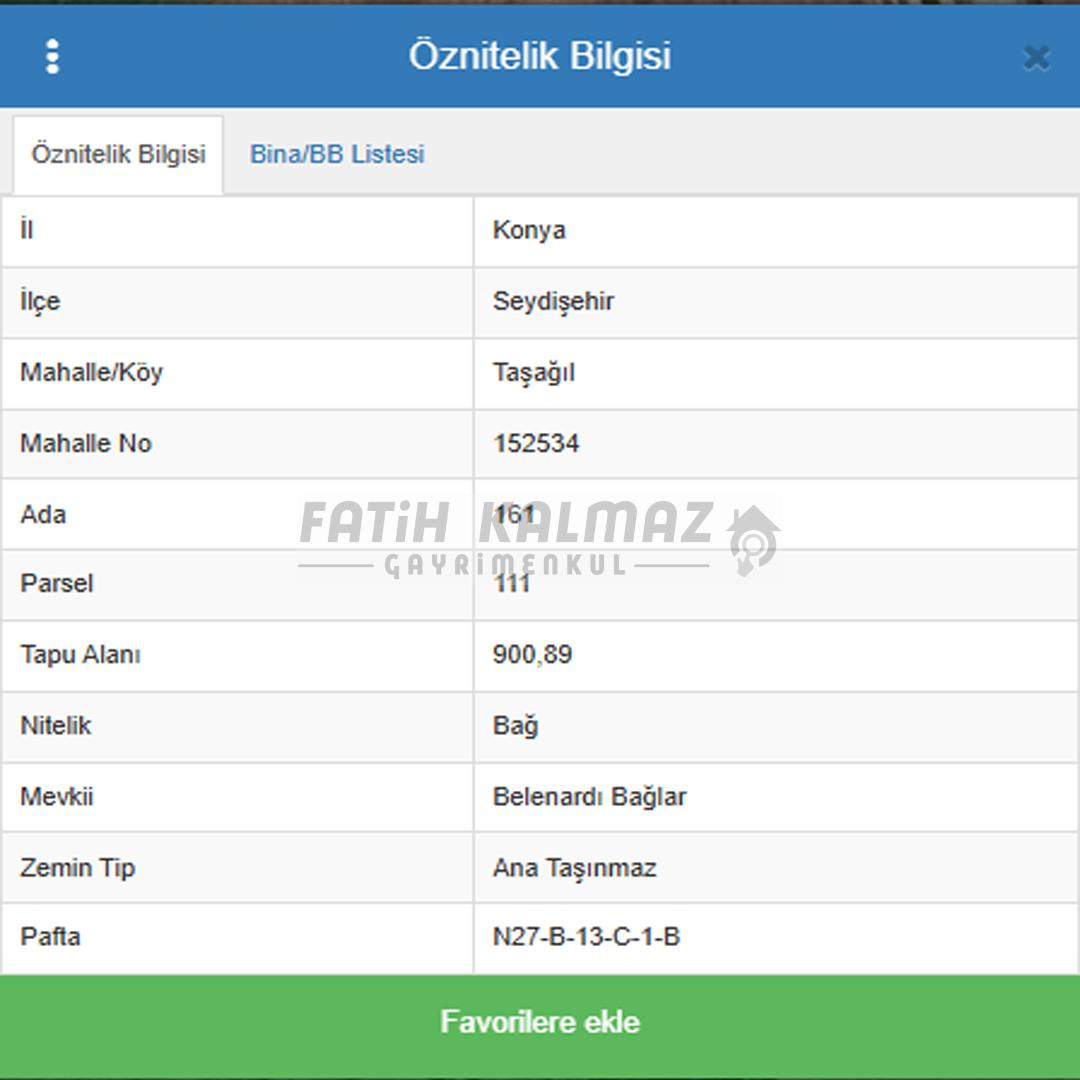 FATİH KALMAZ 'DAN SEYDİŞEHİR/TAŞAĞIL 'DA MÜSTAKİL BAĞ 900 M2