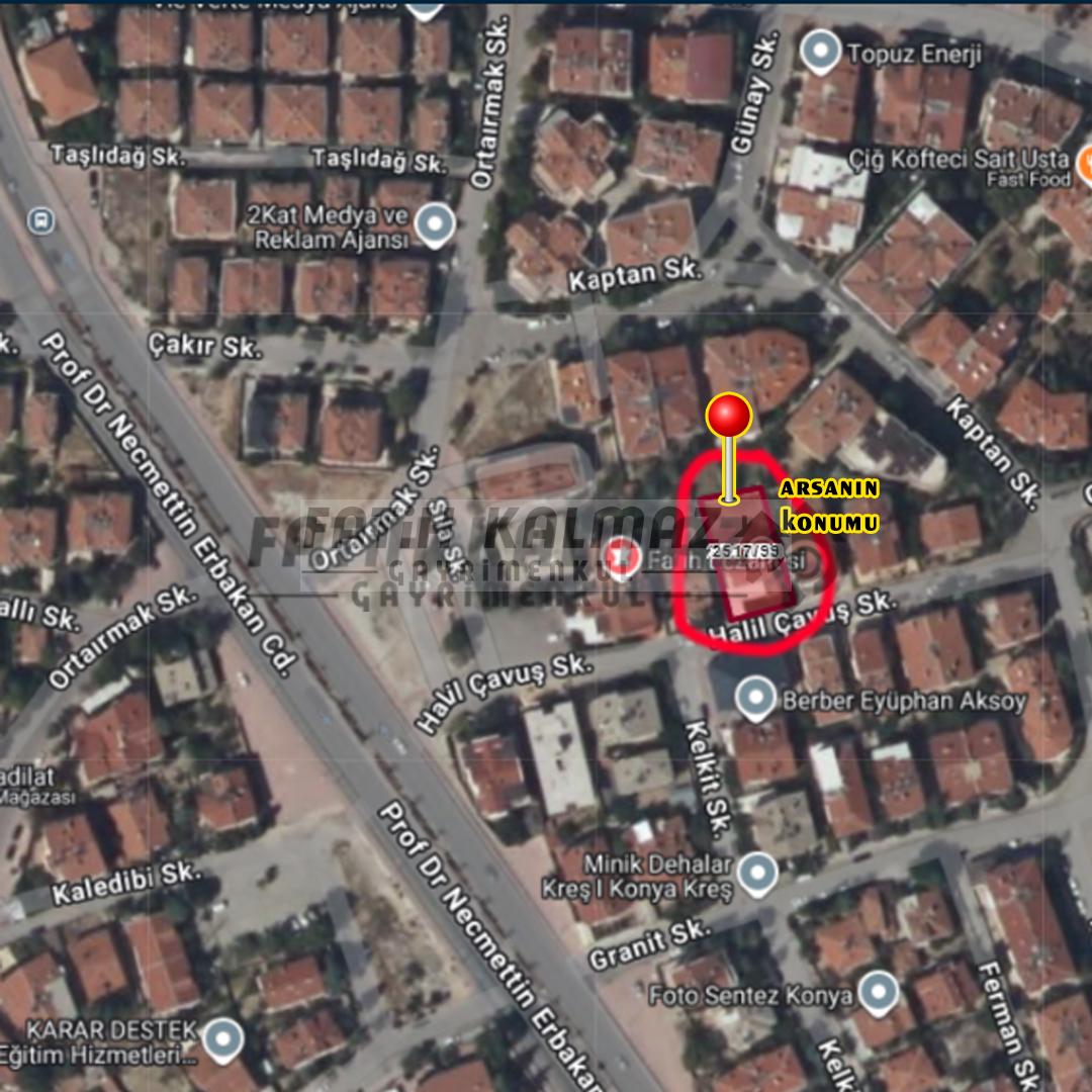 Meram Yaka'da Satılık Arsa - Müstakil - 550 M2 | 2 Kat İmarlı | Yatırıma Uygun