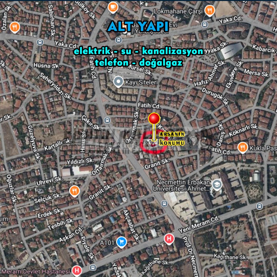 Meram Yaka'da Satılık Arsa - Müstakil - 550 M2 | 2 Kat İmarlı | Yatırıma Uygun