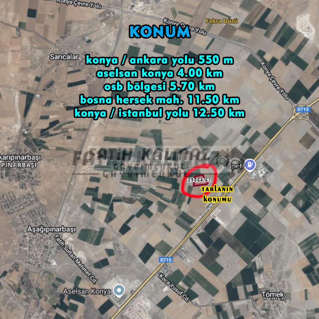Selçuklu Aşağıpınarbaşı'nda Satılık Tarla - Hisseli - 7.746 M2