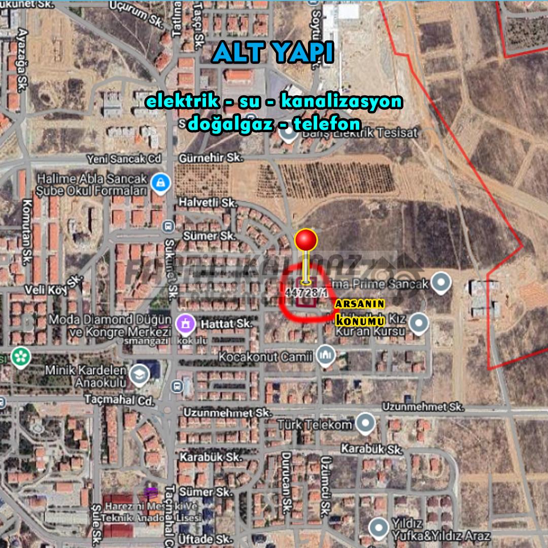 Selçuklu Sancak'da Satılık Arsa - Hisseli - 552 M2