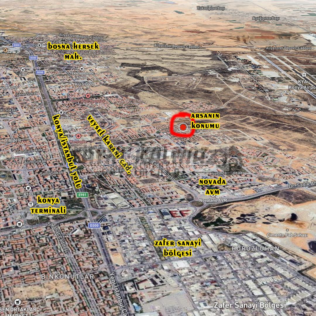 Selçuklu Sancak'da Satılık Arsa - Hisseli - 552 M2