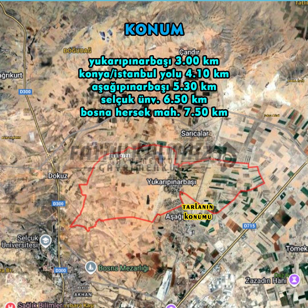 Selçuklu Yukarıpınarbaşı'nda Satılık Tarla - Hisseli - 10.581 M2