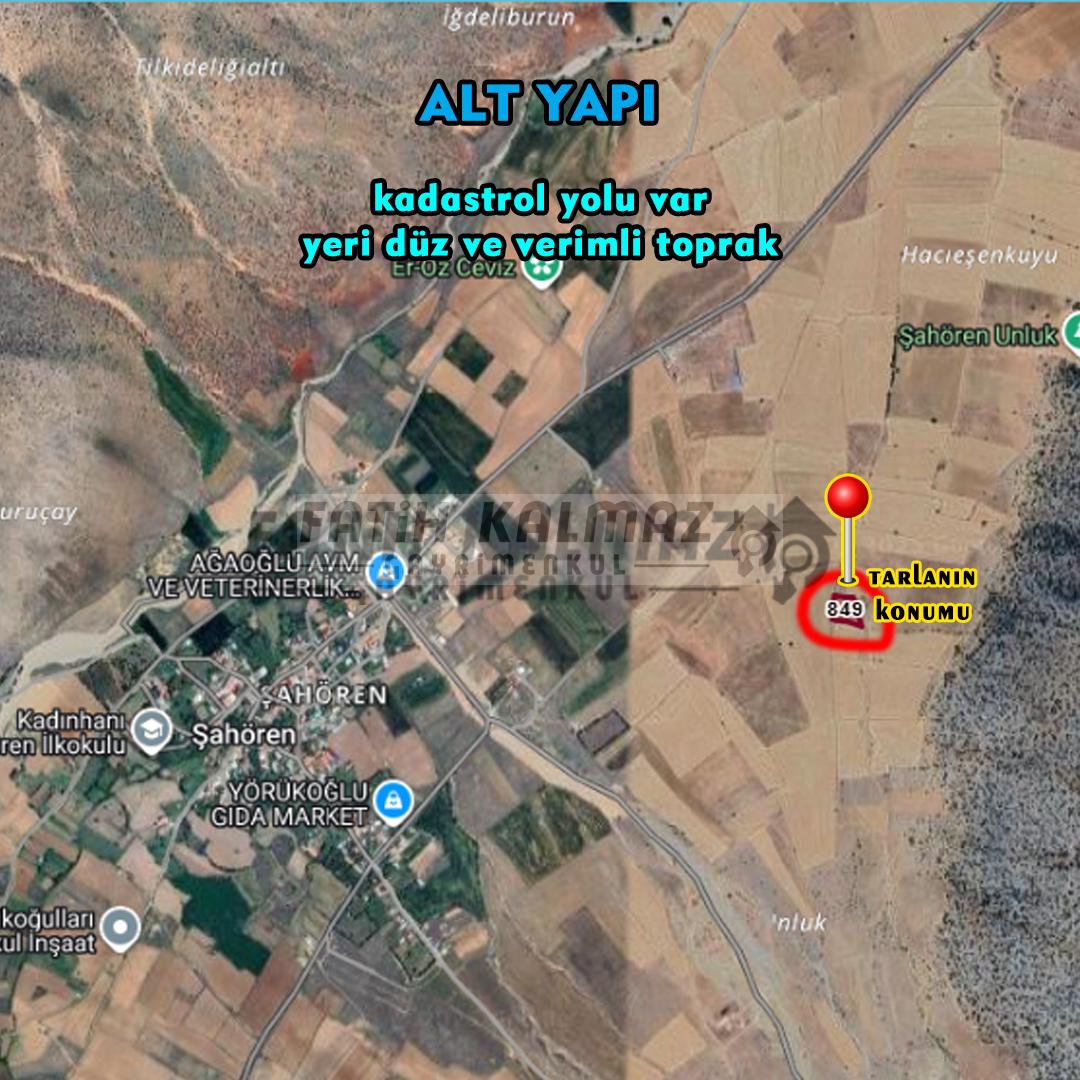 Kadınhanı Şahören'de Satılık Tarla - Müstakil Tapu - 2.700 m2