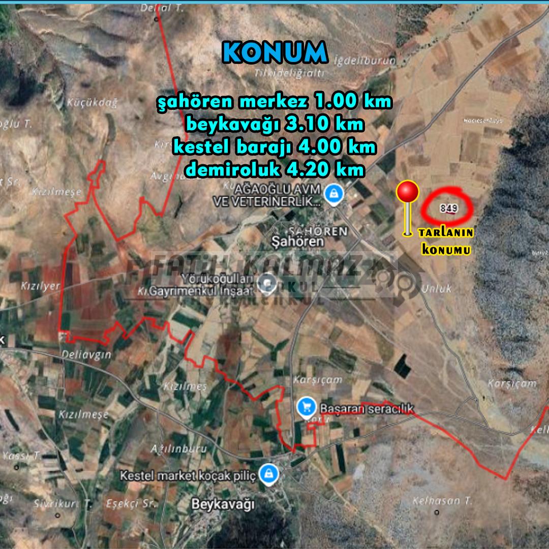 Kadınhanı Şahören'de Satılık Tarla - Müstakil Tapu - 2.700 m2