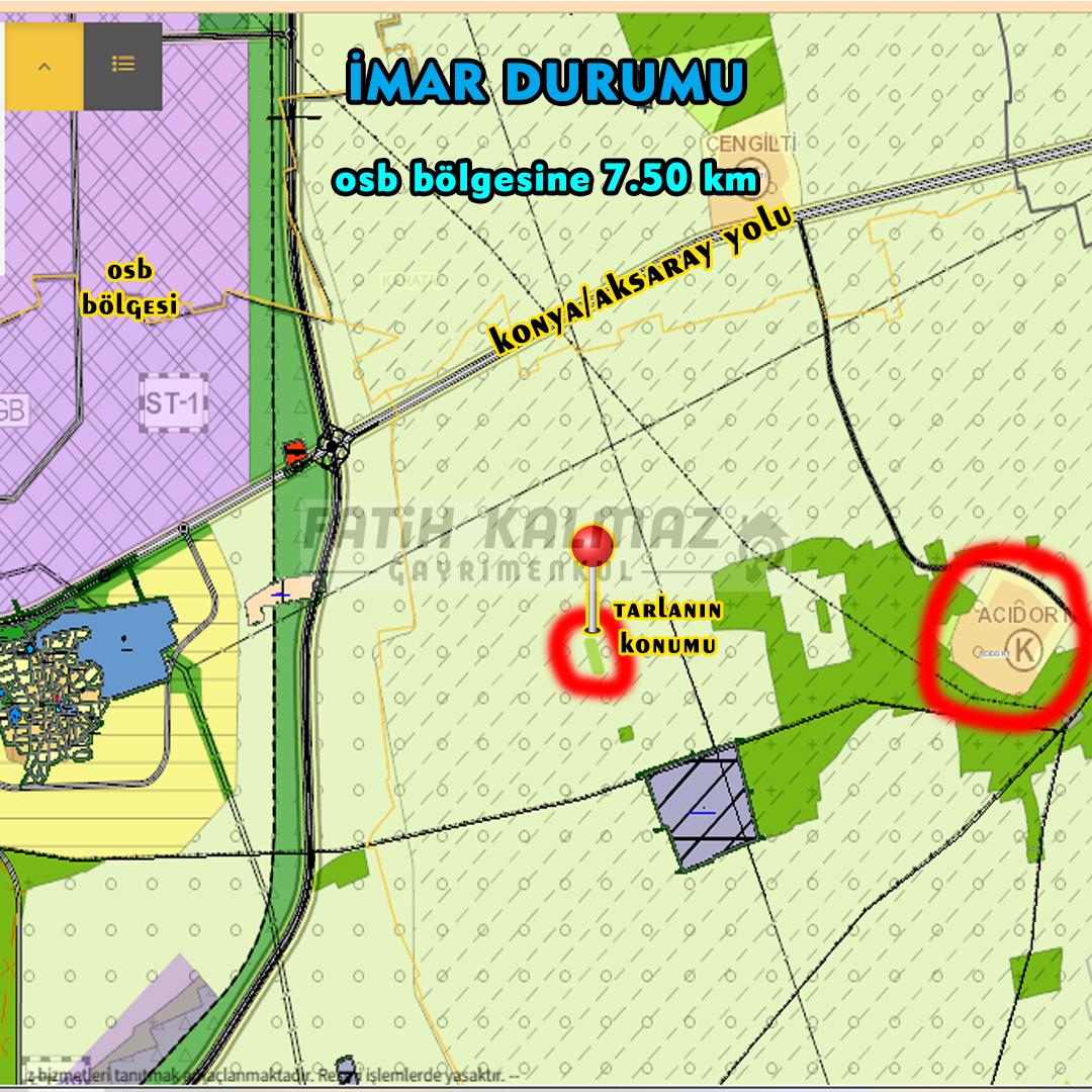 Karatay Acıdort'da Satılık Tarla - Müstakil Tapu - 9.437 M2