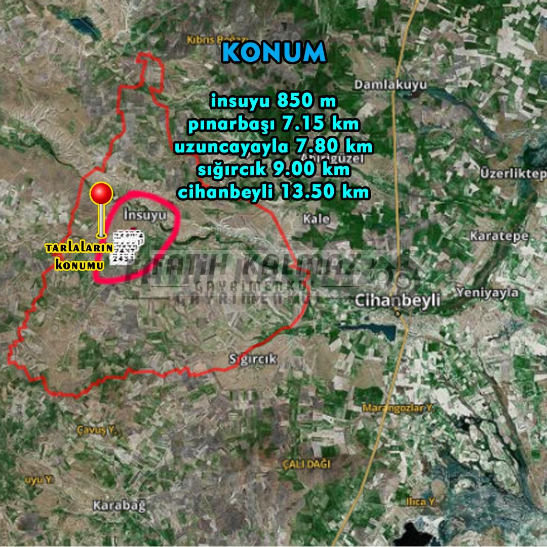 Cihanbeyli İnsuyu'da Blok Halinde Sulak Tarla - 619.600 M2