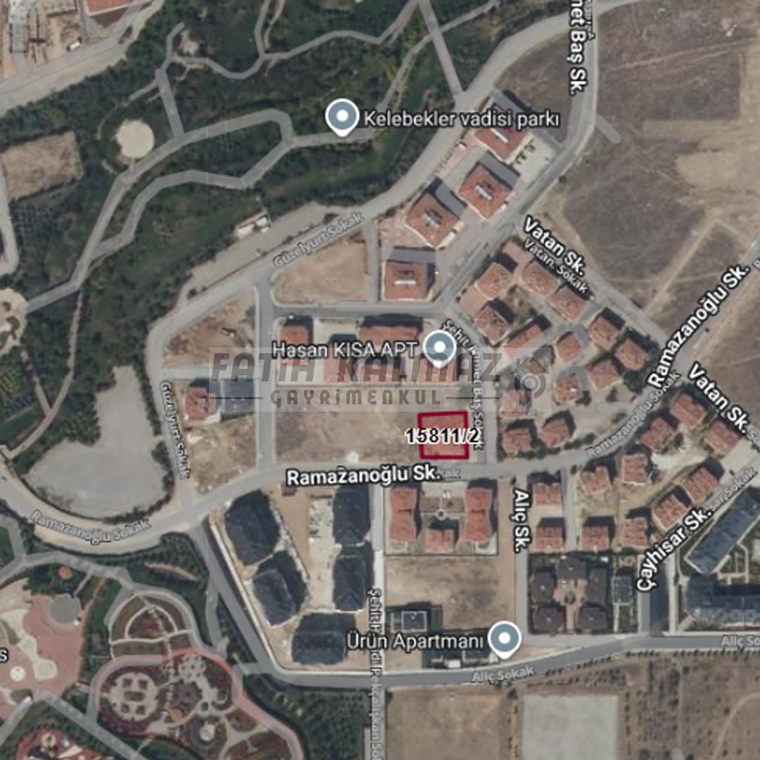 Selçuklu Parsana'da Satılık Arsa - Müstakil - 881 M2 - Kelebekler Vadisi Yanı