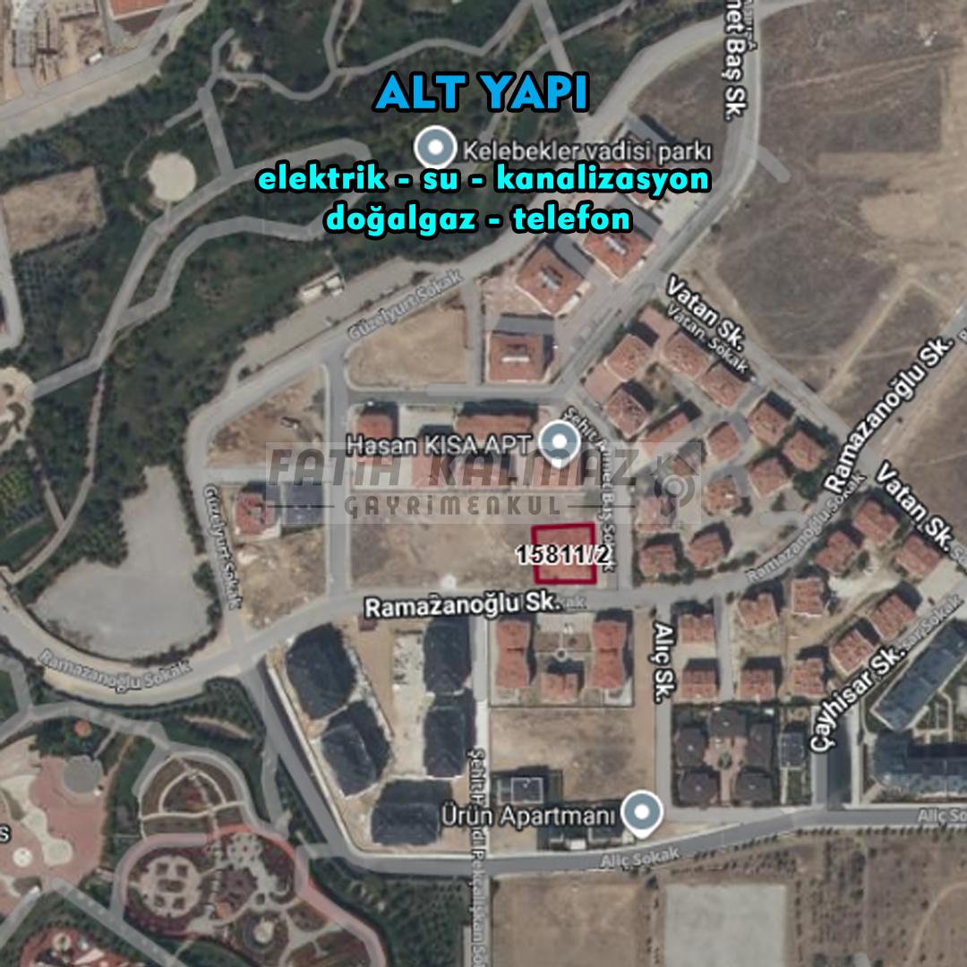 Selçuklu Parsana'da Satılık Arsa - Müstakil - 881 M2 - Kelebekler Vadisi Yanı