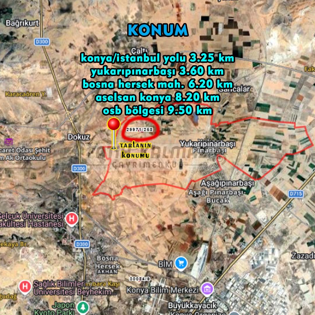 Selçuklu Yukarıpınarbaşı'nda Satılık Tarla - Müstakil - 14.083 M2